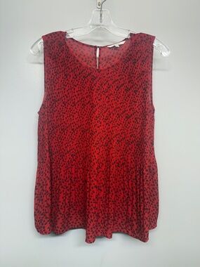 Alfred Sung Sleeveless Red Floral Print Blouse
